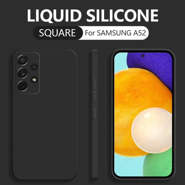 Square Liquid Silicone Case For Samsung Galaxy - Carbon Cases