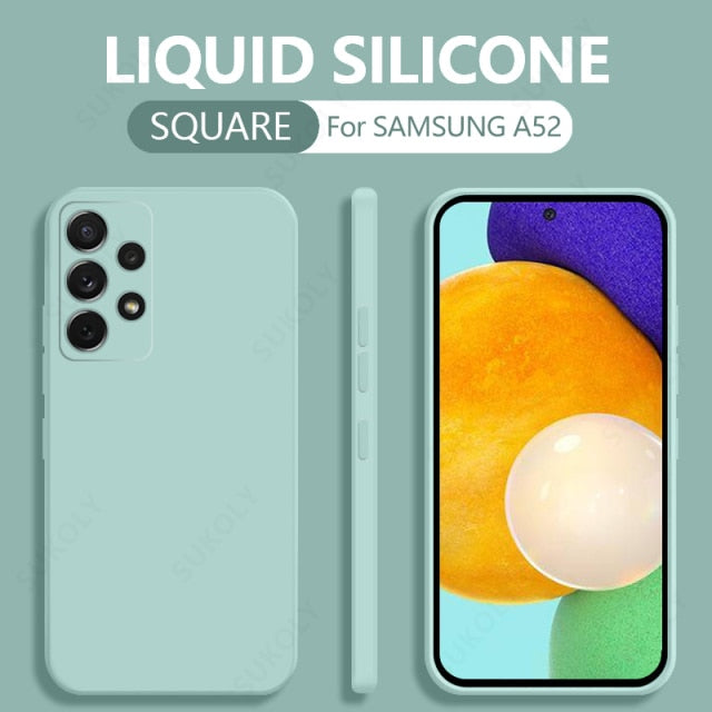 Square Liquid Silicone Case For Samsung Galaxy - Carbon Cases