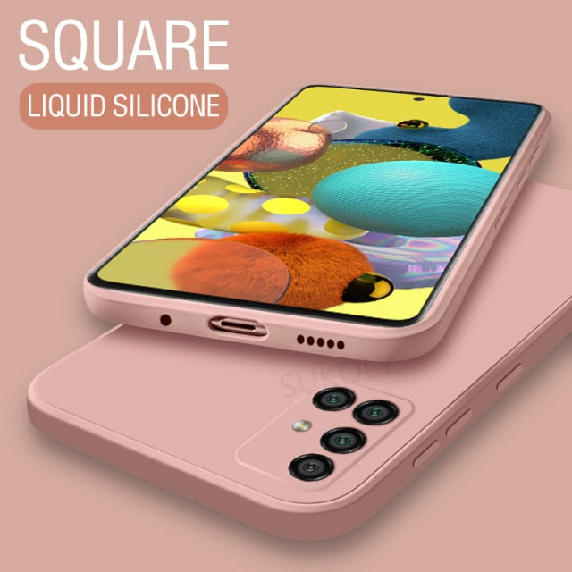 Square Liquid Silicone Case For Samsung Galaxy - Carbon Cases