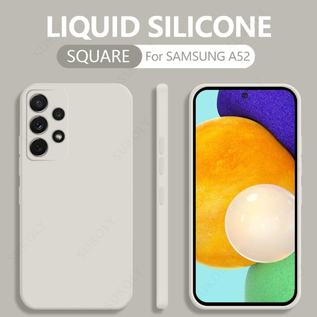 Square Liquid Silicone Case For Samsung Galaxy - Carbon Cases