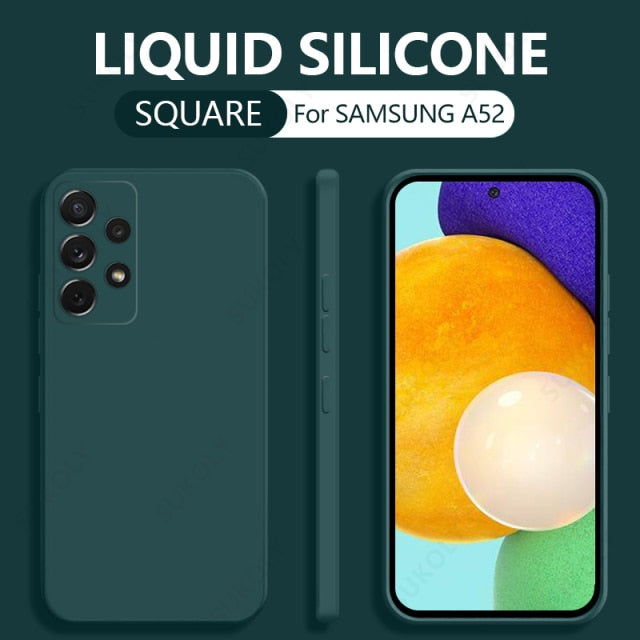 Square Liquid Silicone Case For Samsung Galaxy - Carbon Cases