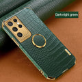 Luxury Ring Holder Leather Phone Case For Samsung Galaxy - Carbon Cases