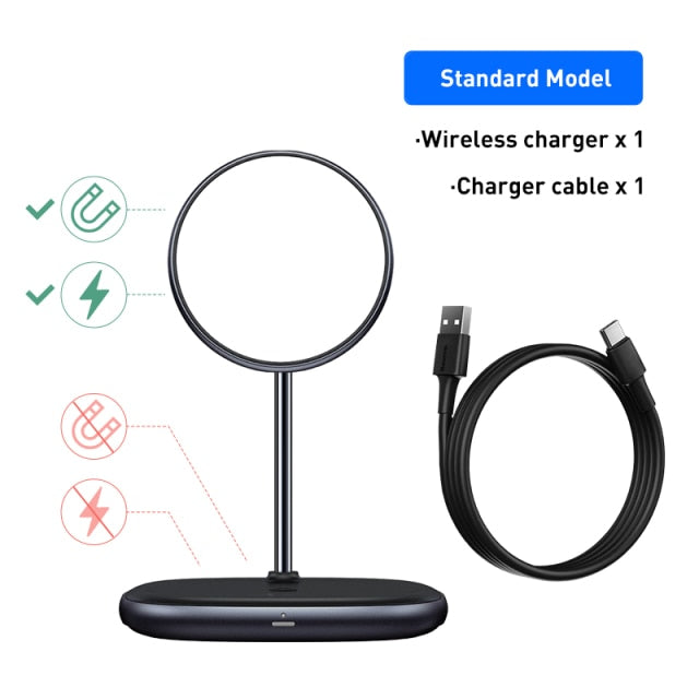 Magnetic Wireless Charger Phone Stand - Carbon Cases