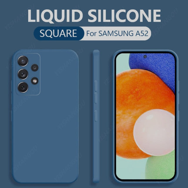 Square Liquid Silicone Case For Samsung Galaxy - Carbon Cases