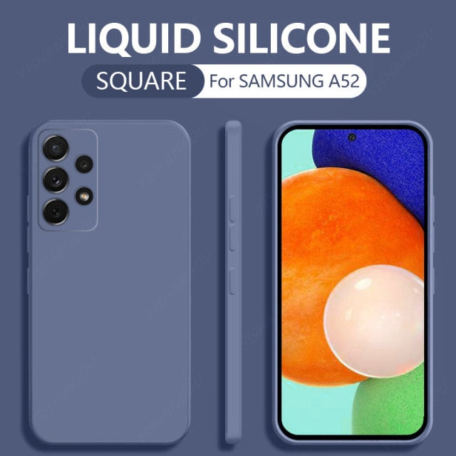 Square Liquid Silicone Case For Samsung Galaxy - Carbon Cases