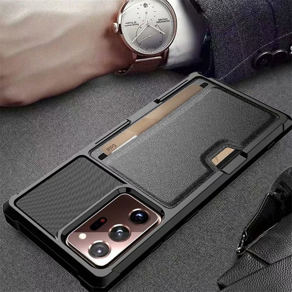 Magnetic Leather Card Pocket Bag Case for Samsung Galaxy - Carbon Cases