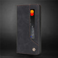 Luxury Leather Flip Wallet Case For iPhone Business Magnetic Card Phone Cover - Carbon Cases