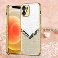 iPhone 12 Case Tempered Glass Pattern Shockproof Plating - Carbon Cases