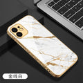 iPhone 12 Case Tempered Glass Pattern Shockproof Plating - Carbon Cases