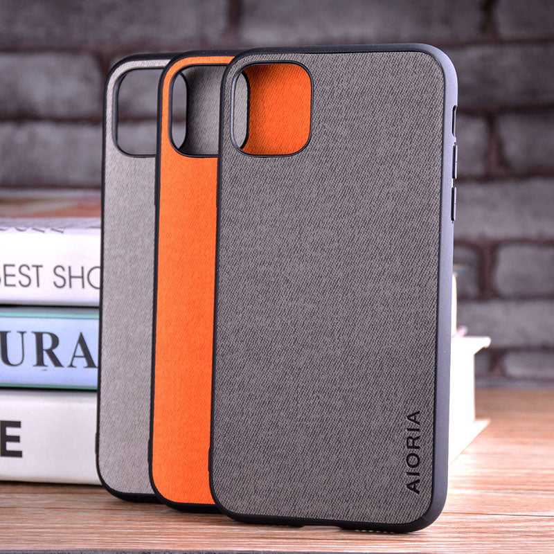 Luxury Textile Leather Skin Soft Hard Phone Cover for iPhone - Carbon Cases