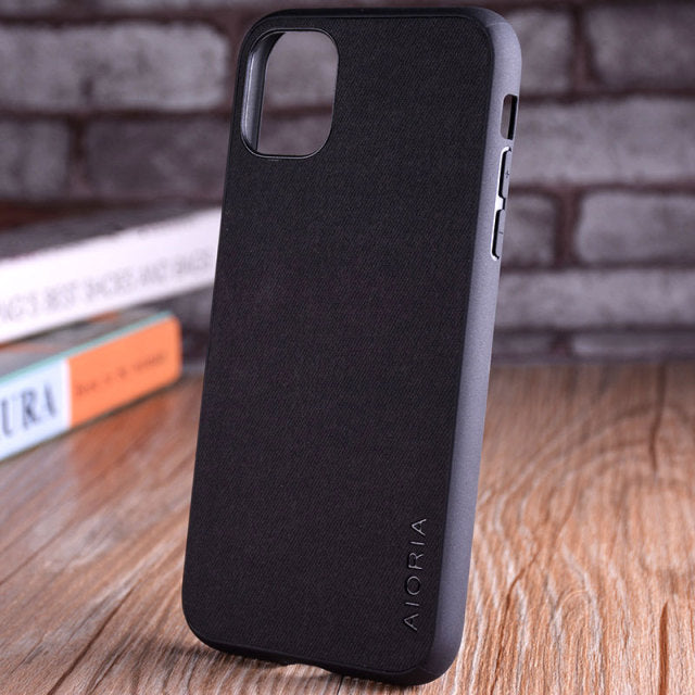 Luxury Textile Leather Skin Soft Hard Phone Cover for iPhone - Carbon Cases