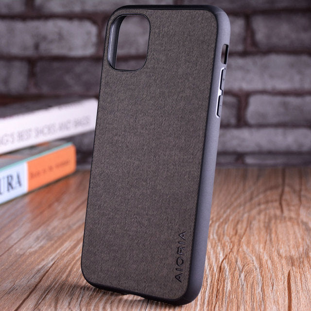 Luxury Textile Leather Skin Soft Hard Phone Cover for iPhone - Carbon Cases