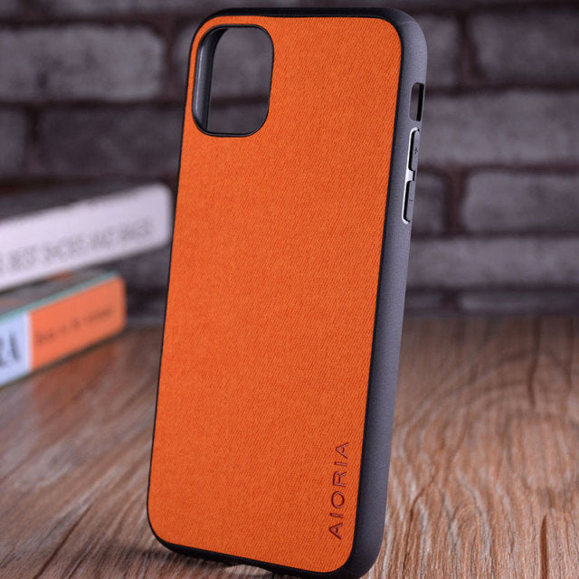 Luxury Textile Leather Skin Soft Hard Phone Cover for iPhone - Carbon Cases