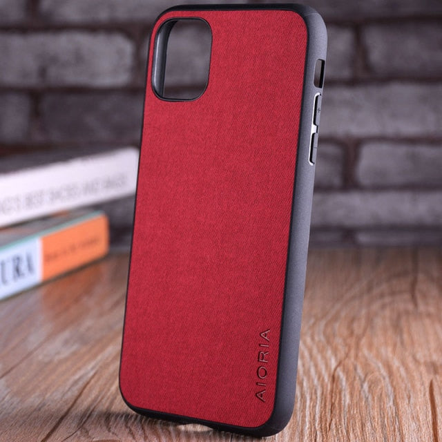 Luxury Textile Leather Skin Soft Hard Phone Cover for iPhone - Carbon Cases