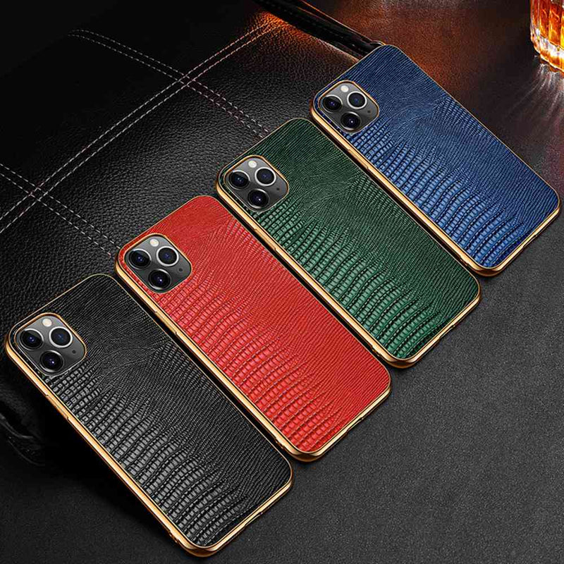 Luxury Plating Genuine Leather Case For iPhone - Carbon Cases