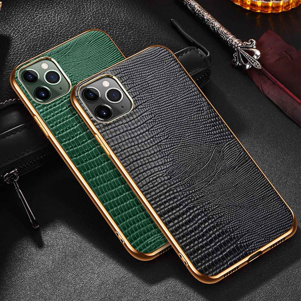 Luxury Plating Genuine Leather Case For iPhone - Carbon Cases