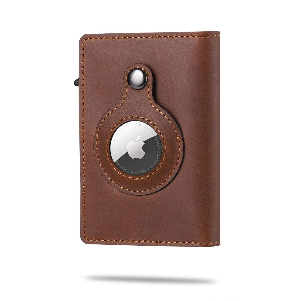 Genuine Leather Wallet High-Quality Card Holder Anti-Lost Protective Cover RFID - Carbon Cases