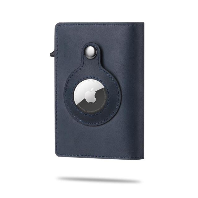 Genuine Leather Wallet High-Quality Card Holder Anti-Lost Protective Cover RFID - Carbon Cases
