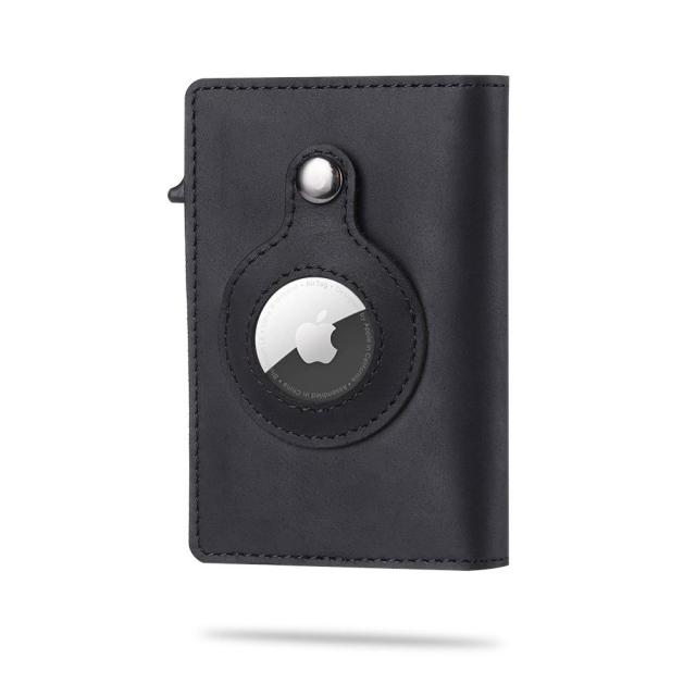 Genuine Leather Wallet High-Quality Card Holder Anti-Lost Protective Cover RFID - Carbon Cases