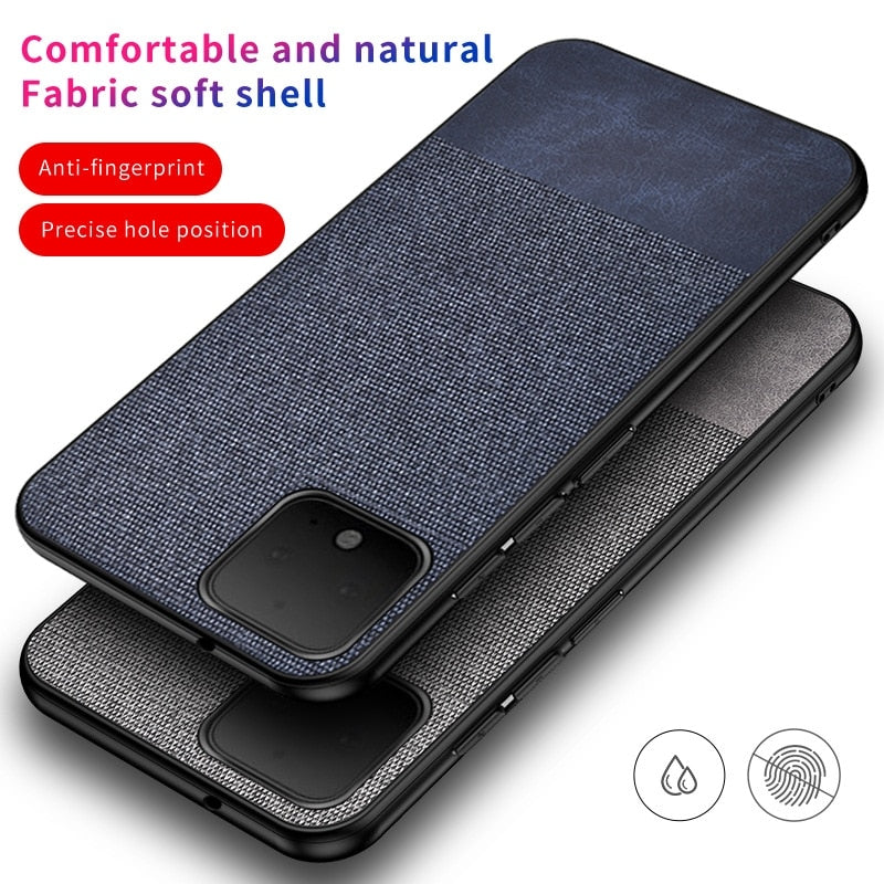 Armour Fabric PU Leather Anti-shock Cases for Google Pixel - Carbon Cases