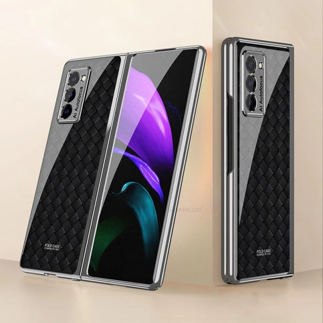 Plating Glass Case For Samsung Galaxy Z Fold 3 2 1 - Carbon Cases