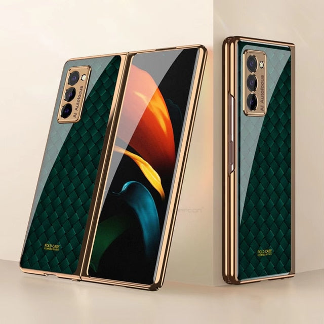 Plating Glass Case For Samsung Galaxy Z Fold 3 2 1 - Carbon Cases