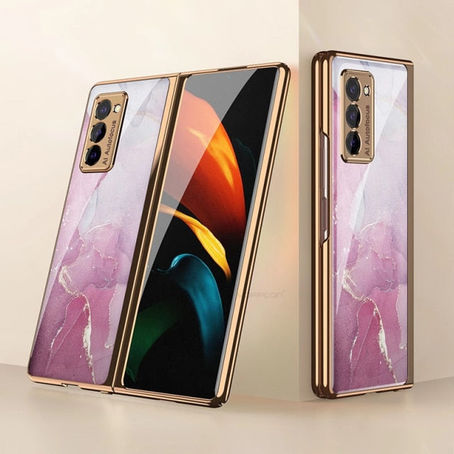 Plating Glass Case For Samsung Galaxy Z Fold 3 2 1 - Carbon Cases