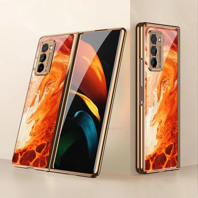 Plating Glass Case For Samsung Galaxy Z Fold 3 2 1 - Carbon Cases