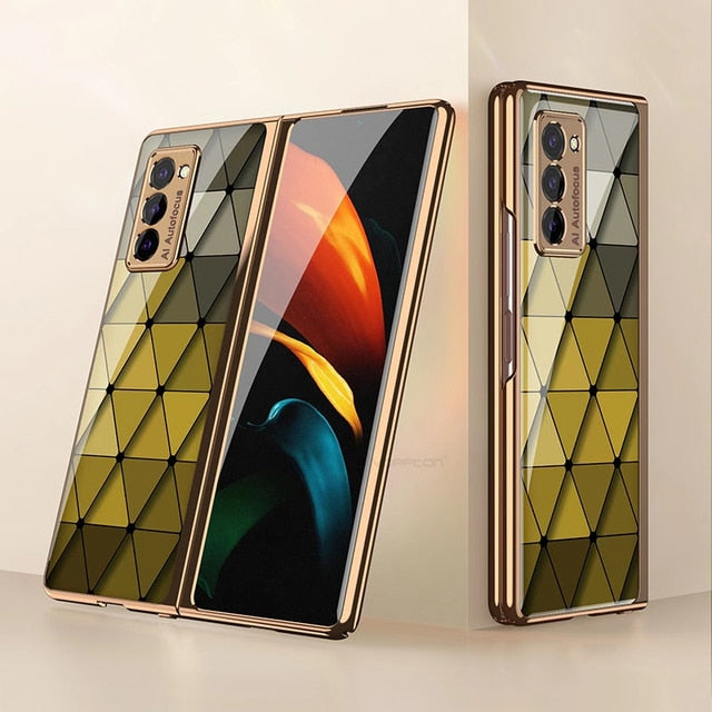 Plating Glass Case For Samsung Galaxy Z Fold 3 2 1 - Carbon Cases