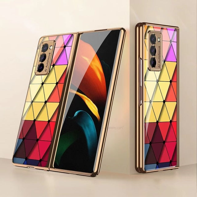 Plating Glass Case For Samsung Galaxy Z Fold 3 2 1 - Carbon Cases