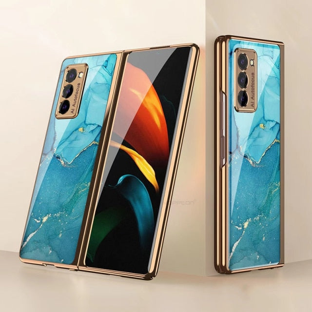 Plating Glass Case For Samsung Galaxy Z Fold 3 2 1 - Carbon Cases