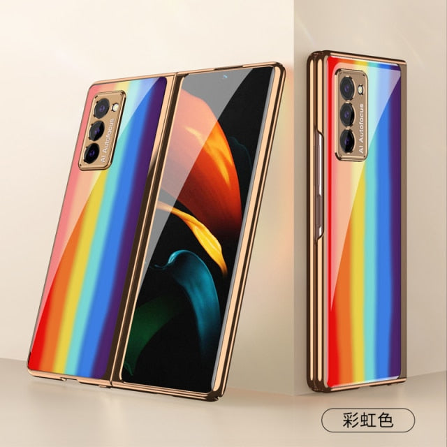 Plating Glass Case For Samsung Galaxy Z Fold 3 2 1 - Carbon Cases