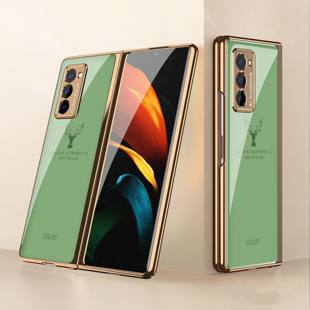 Plating Glass Case For Samsung Galaxy Z Fold 3 2 1 - Carbon Cases