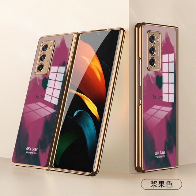 Plating Glass Case For Samsung Galaxy Z Fold 3 2 1 - Carbon Cases