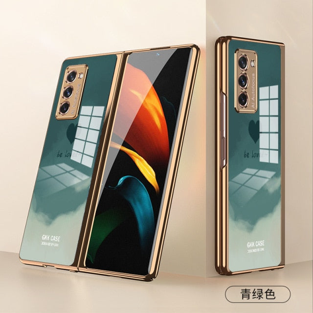 Plating Glass Case For Samsung Galaxy Z Fold 3 2 1 - Carbon Cases