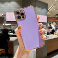 Solid Plating Lens Protection Phone Case For iPhone - Carbon Cases