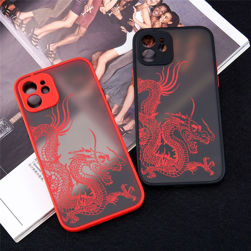 Unique Aesthetic Design Red Dragon iPhone Case - Carbon Cases