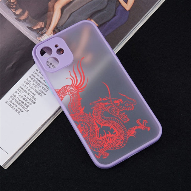 Unique Aesthetic Design Red Dragon iPhone Case - Carbon Cases