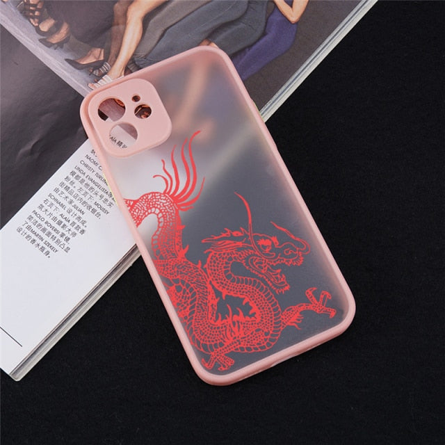 Unique Aesthetic Design Red Dragon iPhone Case - Carbon Cases