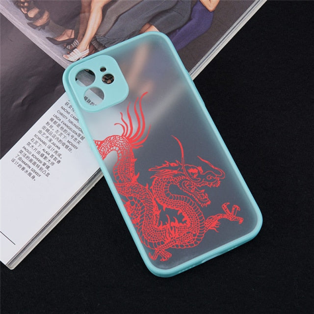 Unique Aesthetic Design Red Dragon iPhone Case - Carbon Cases