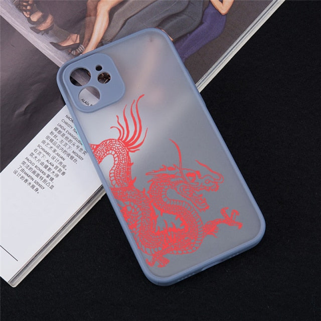 Unique Aesthetic Design Red Dragon iPhone Case - Carbon Cases