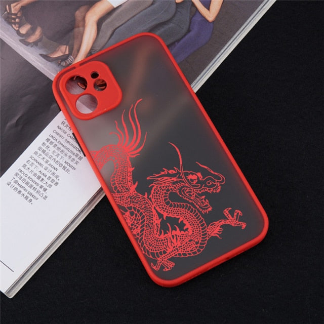 Unique Aesthetic Design Red Dragon iPhone Case - Carbon Cases