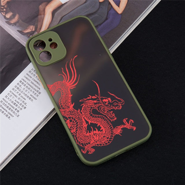 Unique Aesthetic Design Red Dragon iPhone Case - Carbon Cases