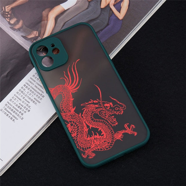 Unique Aesthetic Design Red Dragon iPhone Case - Carbon Cases