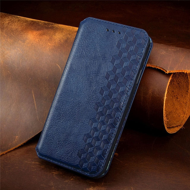 Luxury Leather Case For iPhone Plus Flip Wallet Card Slot Stand - Carbon Cases