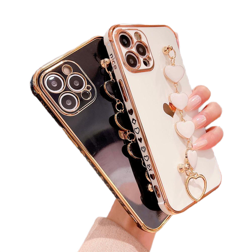 LOVE Heart Bracelet Electroplate Phone Case For iPhone 13 - Carbon Cases