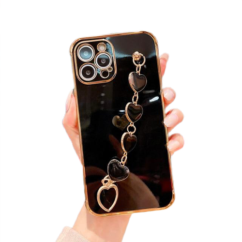 LOVE Heart Bracelet Electroplate Phone Case For iPhone 13 - Carbon Cases
