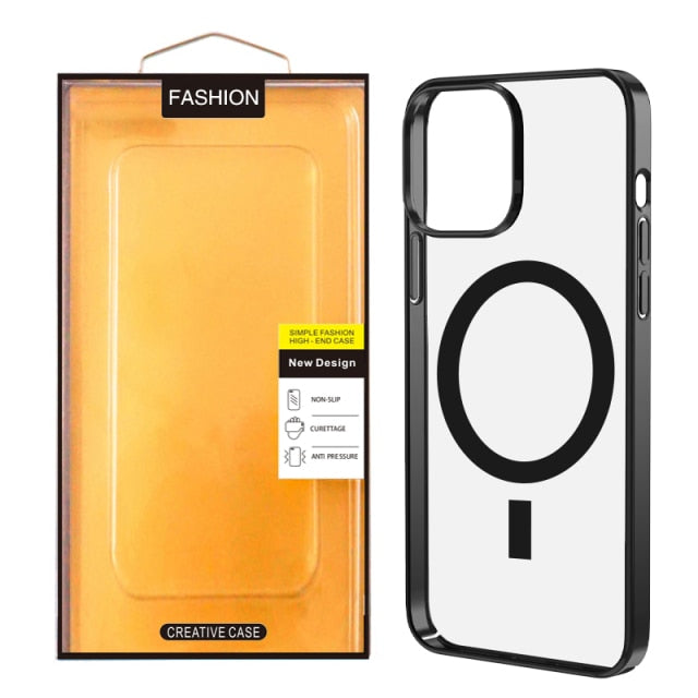 Ultra Clear MagSafe Transparent Clear Electroplating Phone Case For iPhone 13 - Carbon Cases