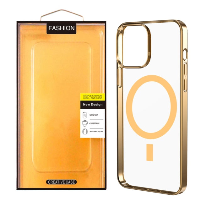 Ultra Clear MagSafe Transparent Clear Electroplating Phone Case For iPhone 13 - Carbon Cases