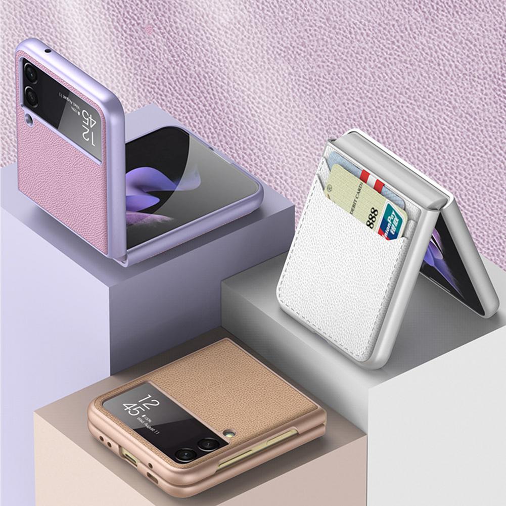 PU Leather Wallet Case For Samsung Galaxy Z Flip 3 - Carbon Cases